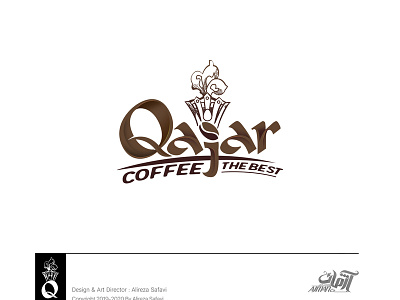 Qajar Coffe Brand Logo branding design illustration logo logo design persian logo qajar logo typography لوگو