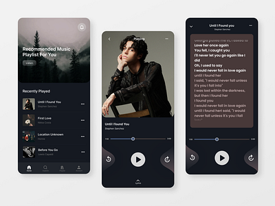 Music Player Mobile App app design ui ui design ux