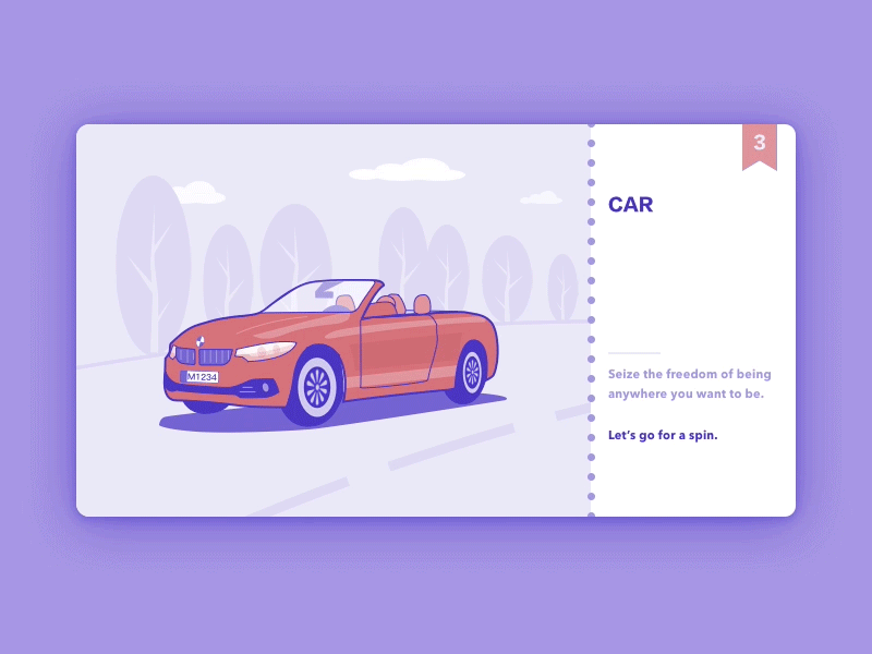 Let's go for a spin! Part-3 Car car card illustration sketch