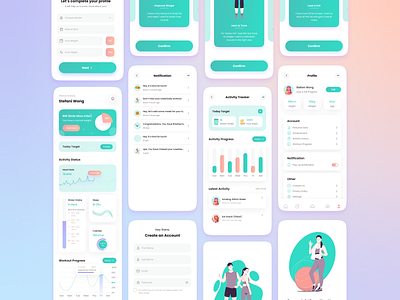 Fitness App fitness fitness app fitness app design graphic design health ui ux workout workout app workout app design