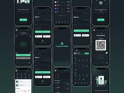 Crypto Wallet Mobile App app blockchain crypto crypto app cryptocurrency dashboard dashboard design figma mobile app nft ui ux wallet web design