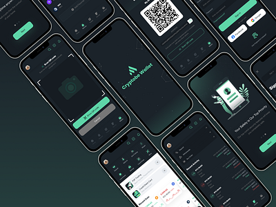 Crypto Wallet Mobile App blockchain branding crypto crypto app cryptocurrency dashboard dashboard design figma graphic design mobile ui design nft ui ux wallet app website