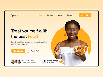 Food Landing Page Website Design animation food ix landing page modern motion graphics portfolio restaurant ui web design website