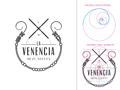 La Venencia Mezcalería Logo bar branding crest design equal and opposite golden ratio grey jay logo mexico mezcal sacred geometry visual identity