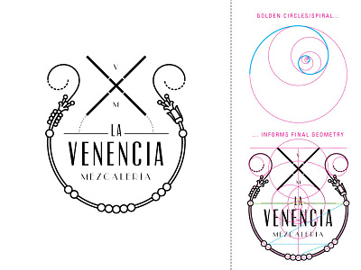 La Venencia Mezcalería Logo bar branding crest design equal and opposite golden ratio grey jay logo mexico mezcal sacred geometry visual identity