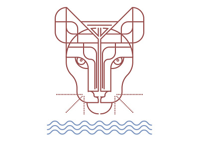 Panther Creek Arts Logogram animal cat design equal and opposite grey jay icon line art line drawing logo mascot panther visual identity