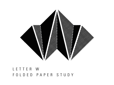 The Letter W—Folded Paper Study design equal and opposite folded paper golden ratio grey jay letter lettering logo sacred geometry w