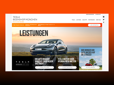 Tesla Bodyshop München - Part 1 concept design ui webdesign