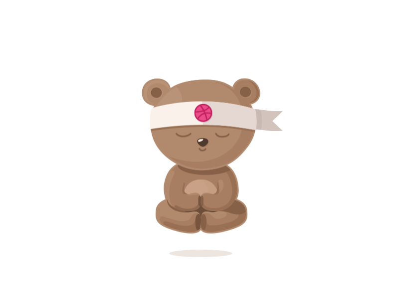 Chillin' 2d animation animated gif bear chill headband illustration levitation relax vector