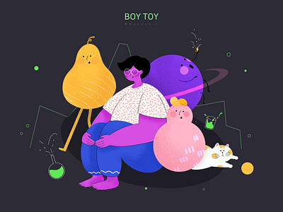 Boy Toy boy character illustration ipad poster procreate