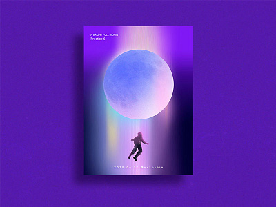Practice art colorful design moon poster