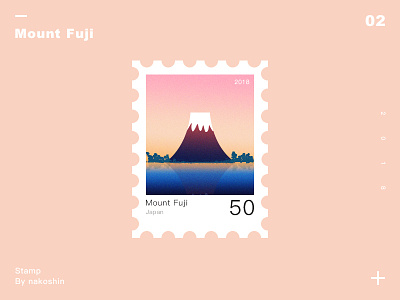Stamp color mountfuji stamp