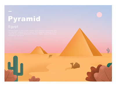 Pyramid color illustration landscape pyramid