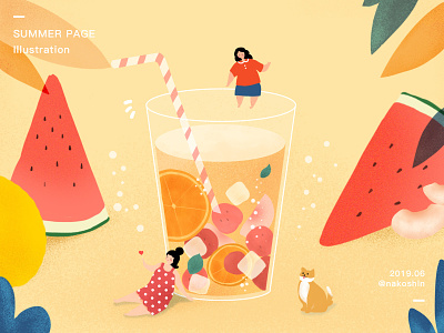 夏至 character fruit illustration poster summer