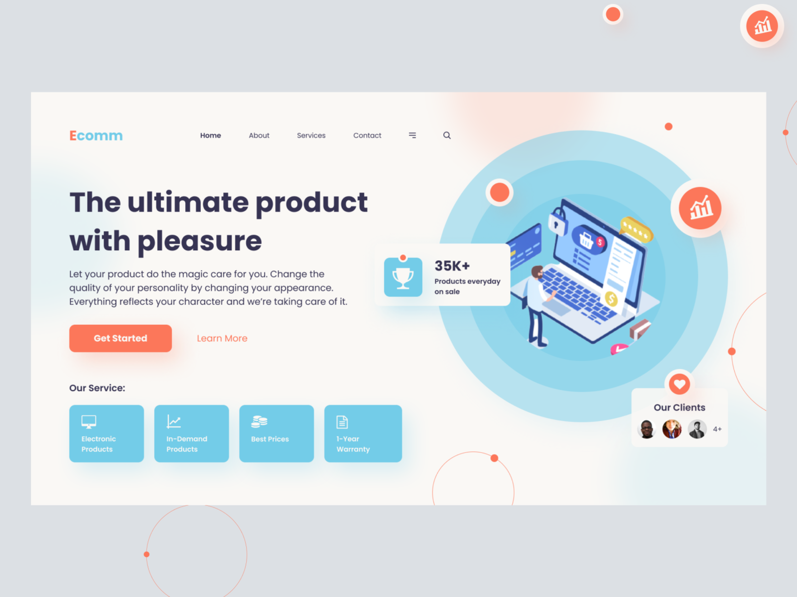 E-commerce Web Design Hero Section By Faizan Sayani On Dribbble