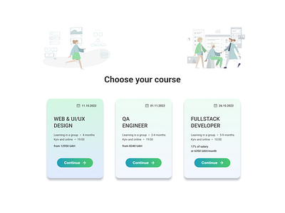 Choose the IT course, a website page branding course design education study ui ux website