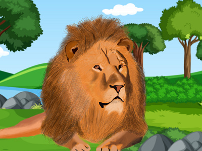 Lion Painted in Photoshop adobe illustrator adobe photoshop art artist character design digital game character graphic design illustration lion character painting vector water color painting