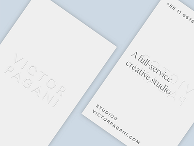 Stationery for personal use by Studio Victor Pagani branding business card clean identity logo minimal print design stationery typography