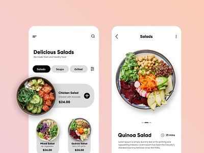 Delicious Salads App Design design graphic design illustration ui websitedesign