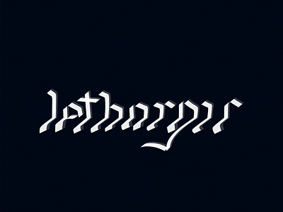 lethargic glitch blackletter blackletter blue calligraphy design glitched handlettering lethargic lethargy lettering procreate typography white