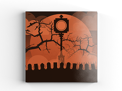 Haunted Illustration autumn cover editorial fall haunted magazine orange print publication spooky vector