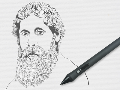 A quick sketch of Rabindranath Tagore - WIP bengali kolkata literature nobel poetry polymath rabindranath tagore santiniketan