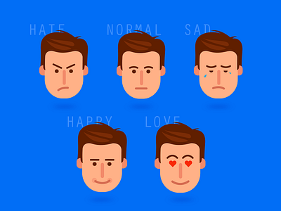 Emotions emoji emotions expression face happy hate love man normal sad