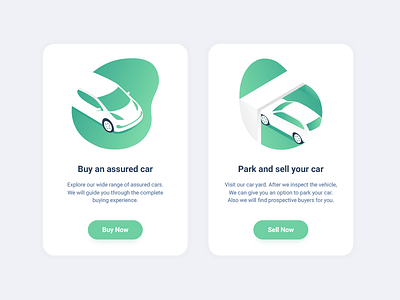 Cards for Cars app buy sell car app cards illustration mobile ui ux