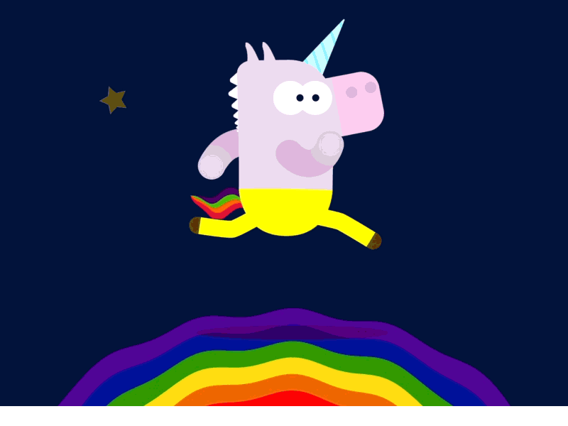 Unicorn fun motion rainbow unicorn