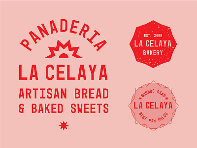 La Celaya Bakery badge badges bakery branding bread panaderia rebrand sun type
