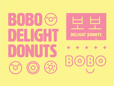 Bobo Delight Donuts brand cute donut donuts identity kawaii redesign shop