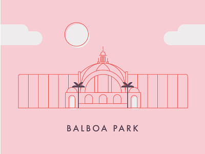Balboa Park Illustration architecture balboa building california illustration line park san diego vector