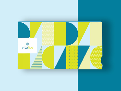 Vitafive Packaging branding flat geometric health line packaging pattern photography vector