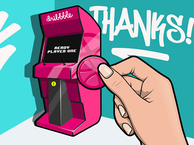 Thanks for letting me play! adobe illustrator arcade design first shot game illustration illustrator typography vector