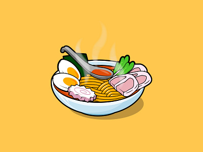 Ramen adobe illustrator food illustration illustrator ramen vector