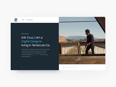 Personal Portfolio - Take One 🎬 landing page personal portfolio redesign ui ui design ux design web design website xd