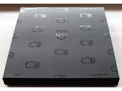 Fedrigoni 2015 Calendar Box black box branding calendar design graphic graphic design handmade icons packaging print wood