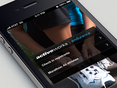 Mobile Check In App - for Endurance active athletics ios iphone running ui ux