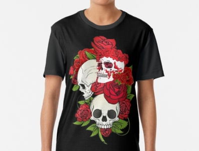 roses with sculls branding graphic design shirt designing skull steakers. t shirts designs