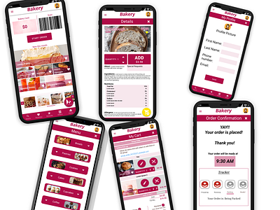 A mobile app for a Bakery app design typography ui ux