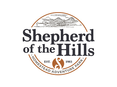 Shepherd of the Hills Logo Concept 2 badge clean emblem homestead logo ozarks simple