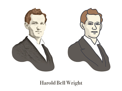 Harold Bell Wright Illustration face illustration line art live trace portrait