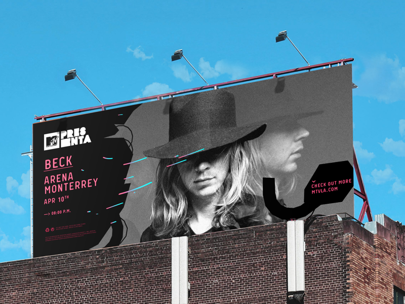 Mtv Presenta visual digital advertisement advertising ooh billboard beck mtv design branding