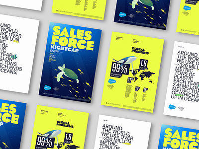 Salesforce — World Economic Forum, Davos 2019 branding crescimone design illustration infographics lowpoly salesforce save the oceans