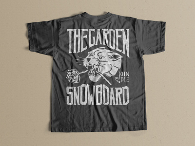 The Garden Snowboard Tee design illustrator join lettering pencil rose snowboard t shirt tee type
