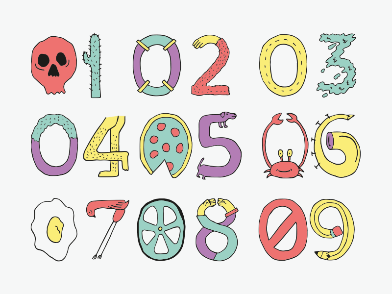 Numbers animal color design diary gif illustrated illustration illustrator number