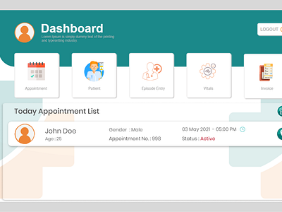 HMS- Tablet View Dashboard