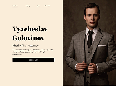 Personal Website – Attorney/Lawyer Design attorney branding classic style lawyer ui ux