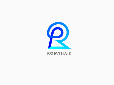 My new logo - R experimentation blue branding font haik illustrator logo outline r romy sketch stroke type