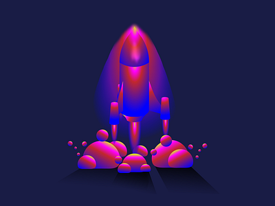 Rocket design - exploring new ideas ads campaign design glow gradient homepage illustration isometric missile rocket shadows